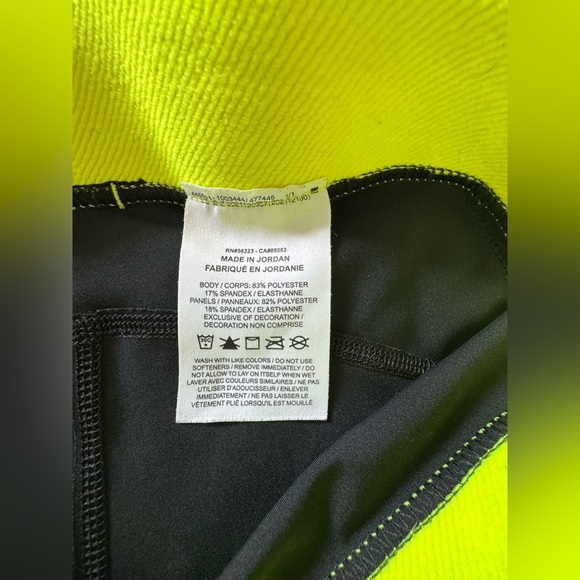 Nike Women's Pro 365 Black/Volt Mid Rise  ankle Leggings - Picture 6 of 7